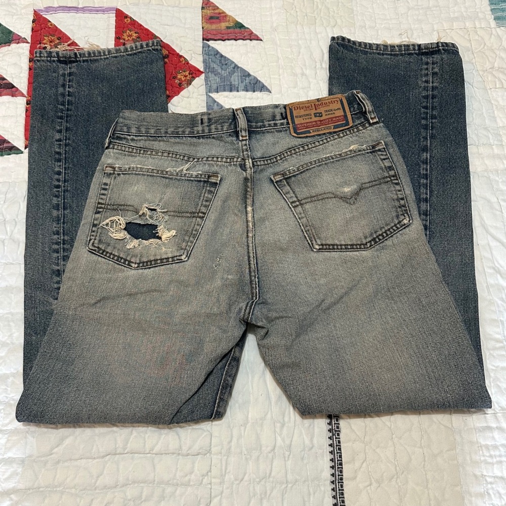 Diesel Jeans Blue Distressed Denim Pants Size 31 - Picture 5 of 6
